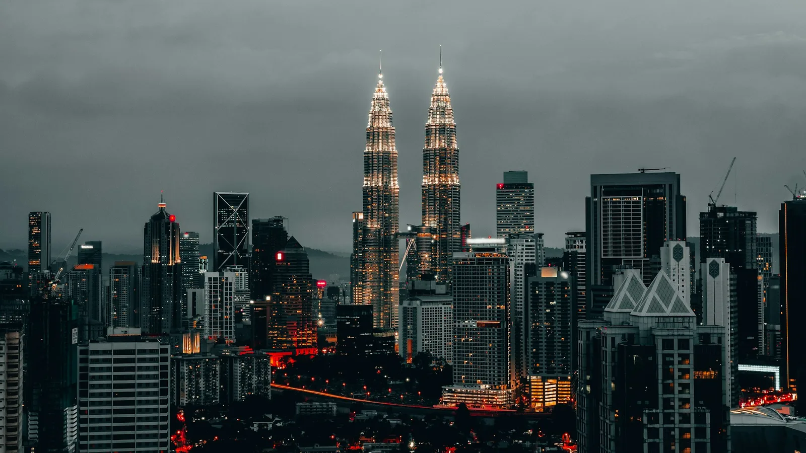Kuala Lumpur city centre at night